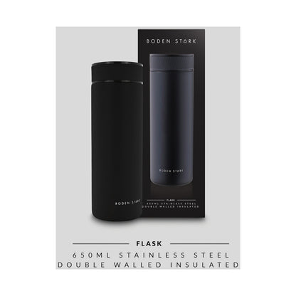 Boden Stark 650ml Travel Flask - Black