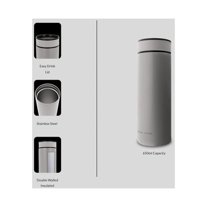 Boden Stark 650ml Double-Walled Flask - Grey