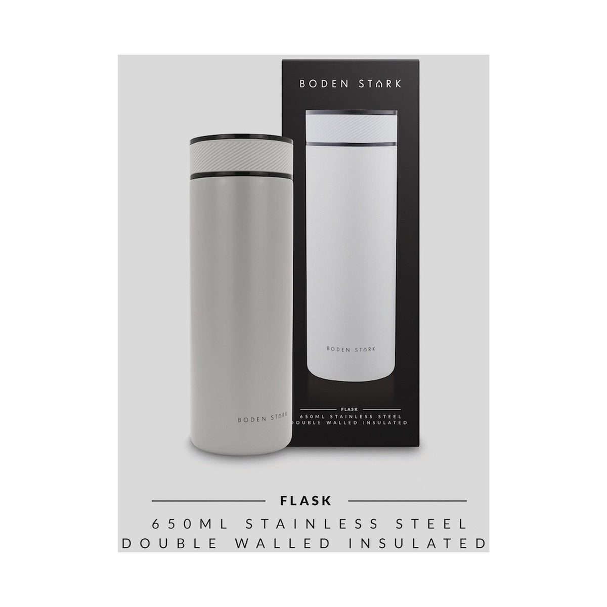 Boden Stark 650ml Double-Walled Flask - Grey