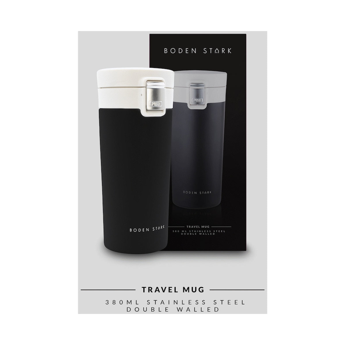 Boden Stark 380ml Travel Mug - Black
