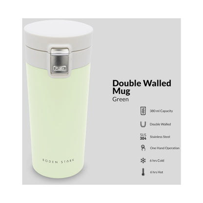 Boden Stark 380ml Travel Mug - Green