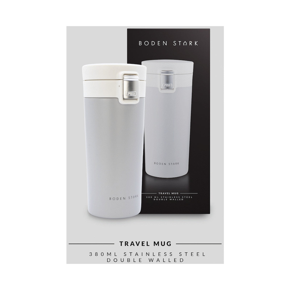 Boden Stark 380ml Travel Mug - Grey
