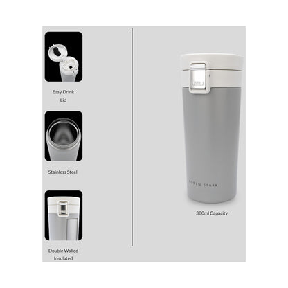 Boden Stark 380ml Travel Mug - Grey