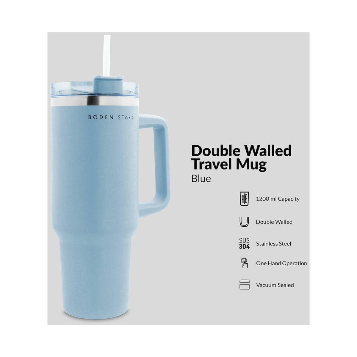 Boden Stark 1200ml Travel Mug - Blue