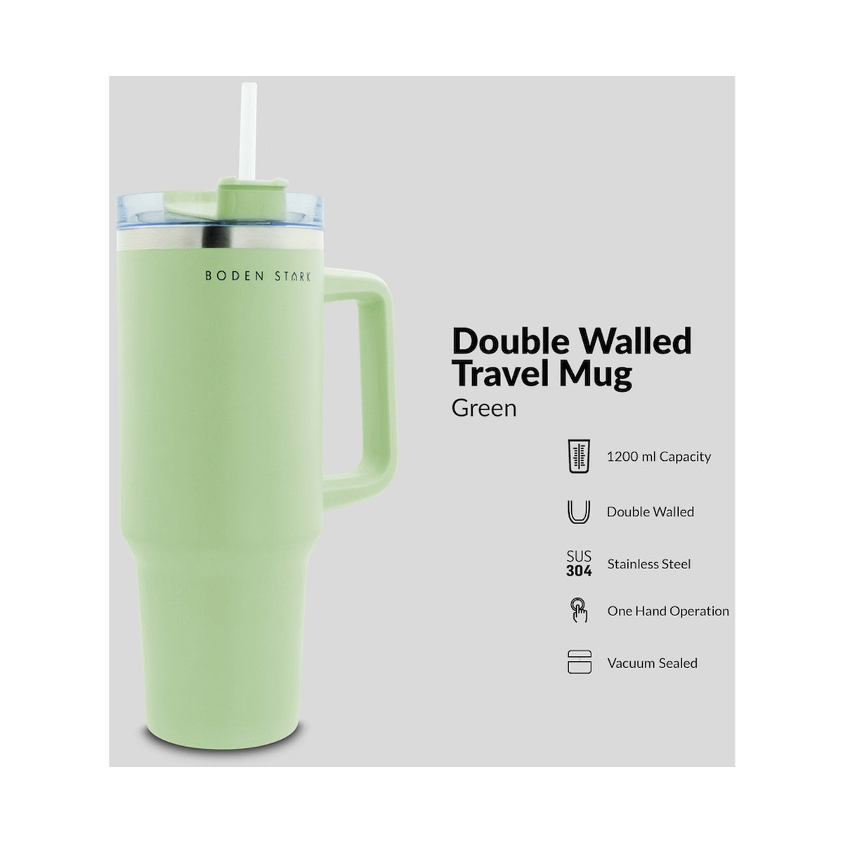 Boden Stark 1200ml Travel Mug Green