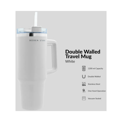 Boden Stark 1200ml Travel Mug - White