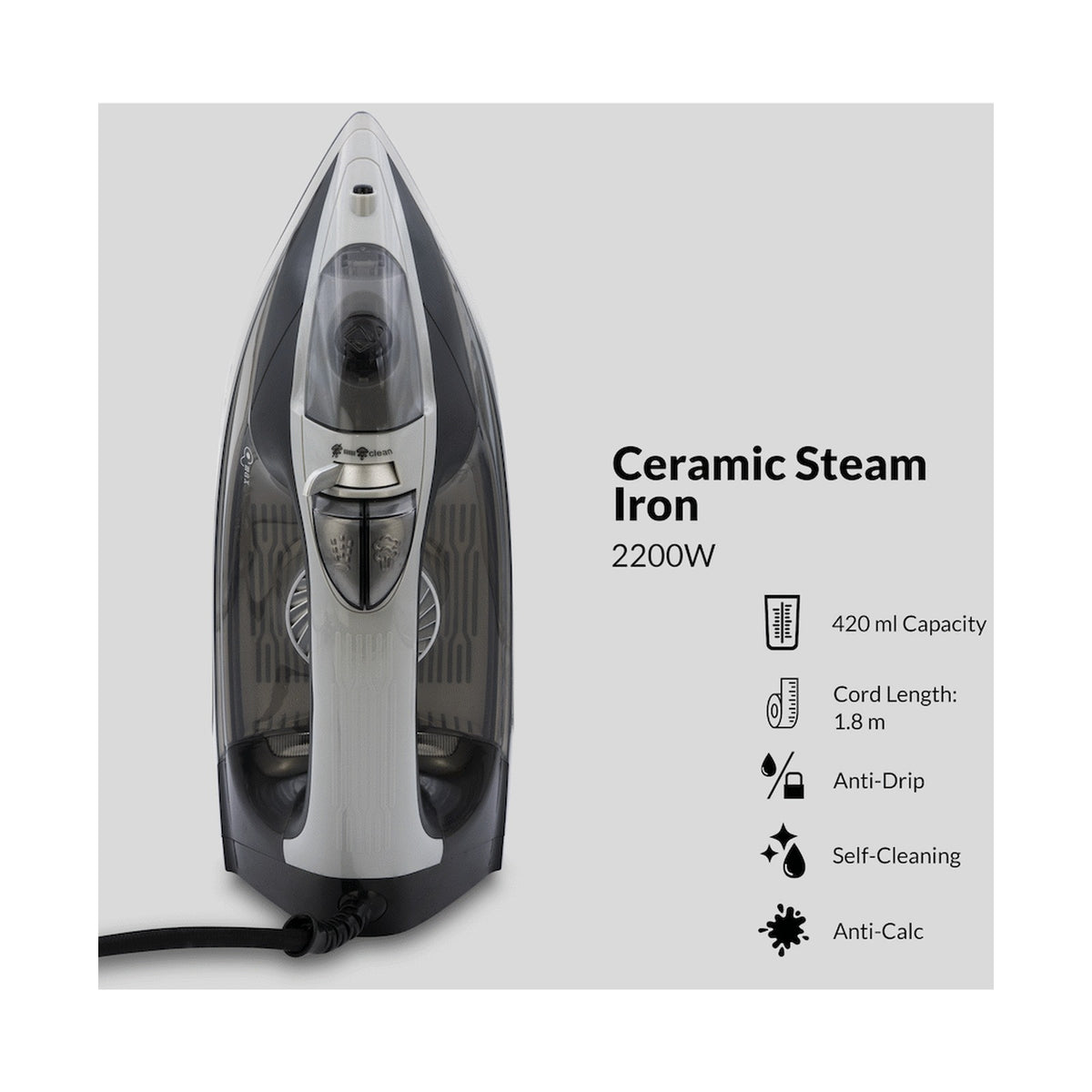 Boden Stark 2200W Ceramic Steam Iron
