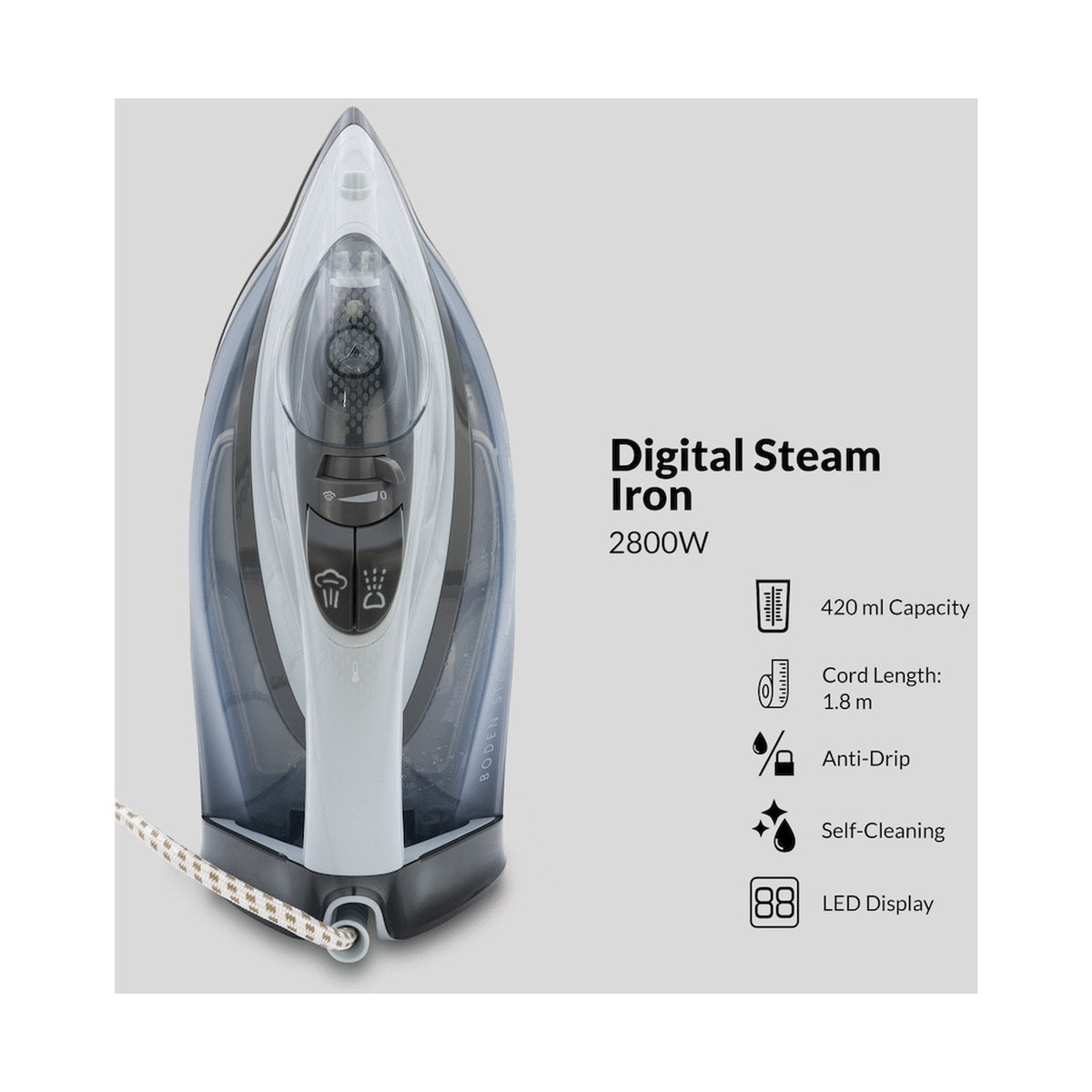 Boden Stark 2800w Digital Steam Iron
