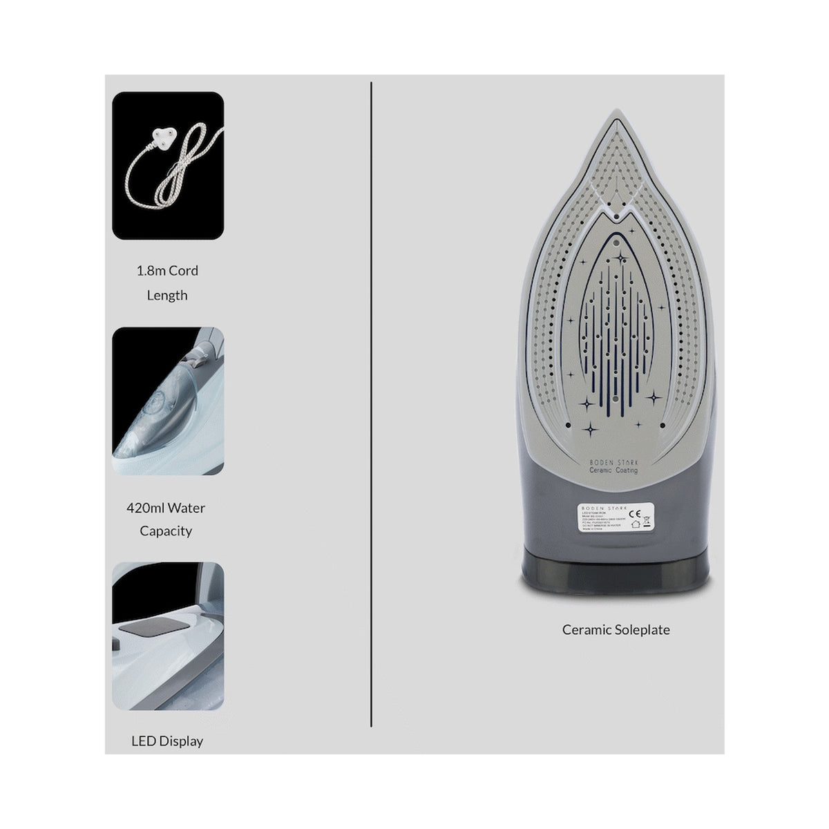 Boden Stark 2800w Digital Steam Iron