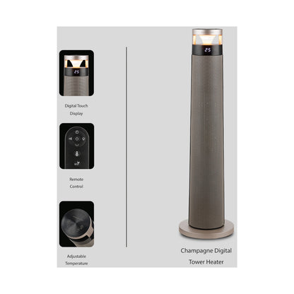 Boden Stark Tower Heater Night Light - Champagne