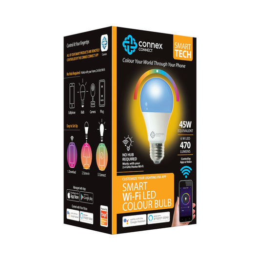 Smart Wi-Fi Bulb 6w LED RGB White Screw
