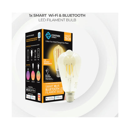 Smart Wi-Fi Bulb 5w LED Amber Filament Vintage Bayonet