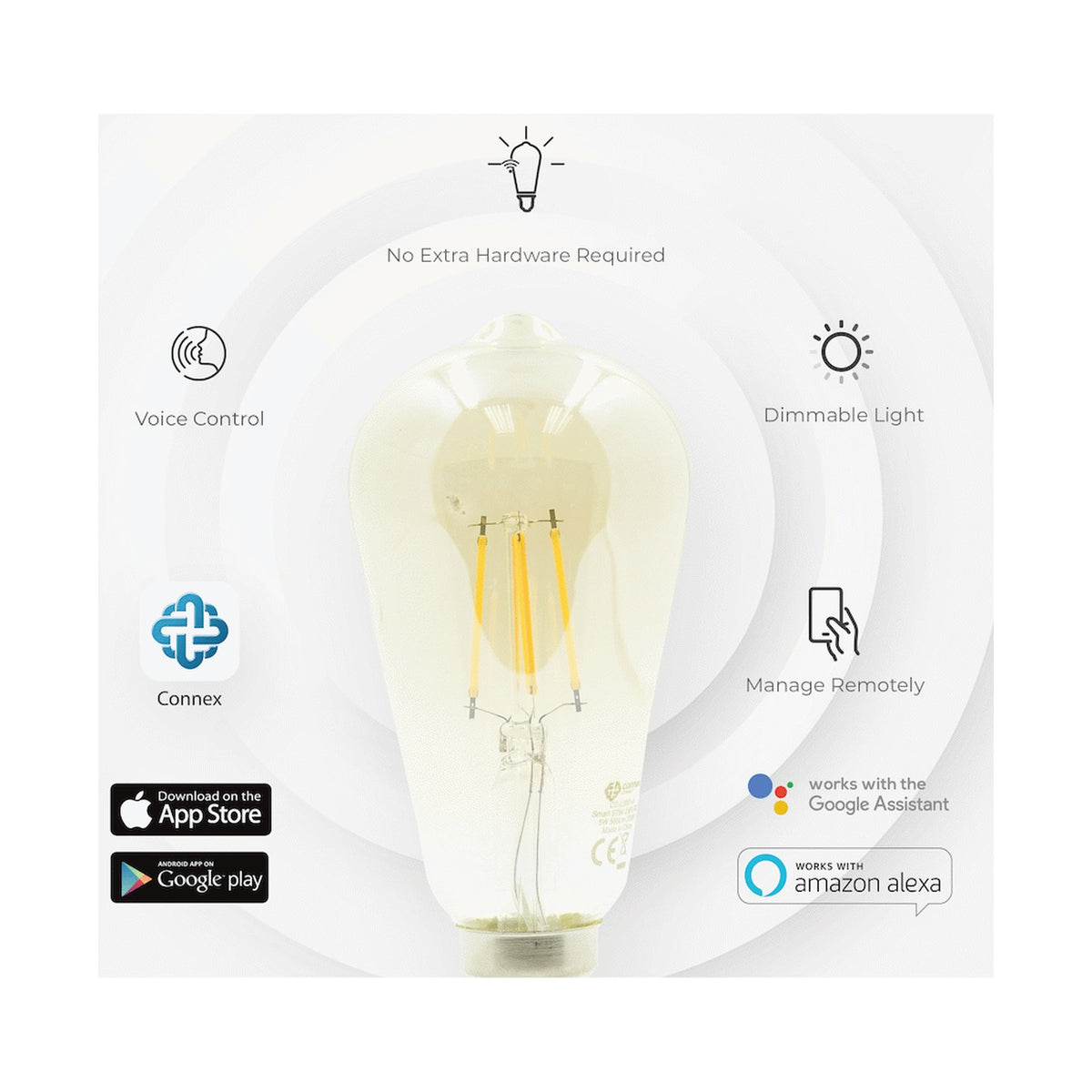 Smart Wi-Fi Bulb 5w LED Amber Filament Vintage Bayonet