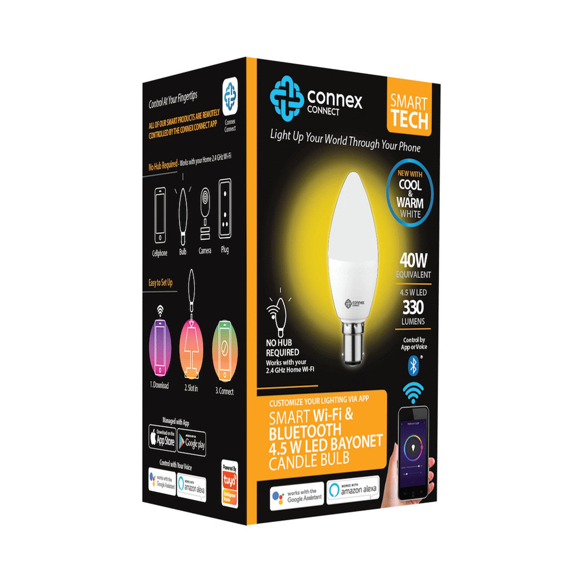 Smart WiFi Bulb 4.5W LED White Candle Bayonet