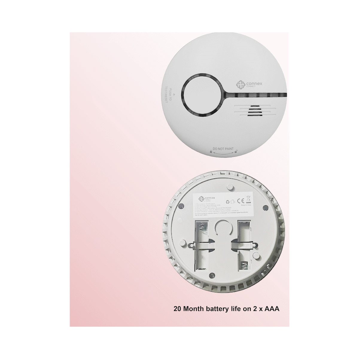Smart Wi-Fi Smoke Detector Alarm Twin Pack
