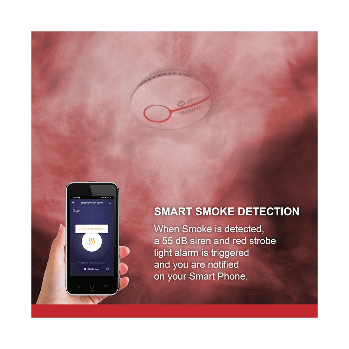 Smart Wi-Fi Smoke Detector Alarm Twin Pack
