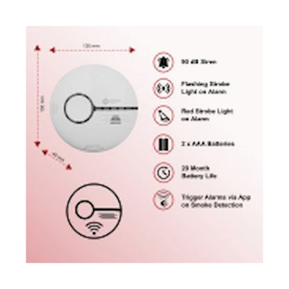 Smart Wi-Fi Smoke Detector Alarm Twin Pack