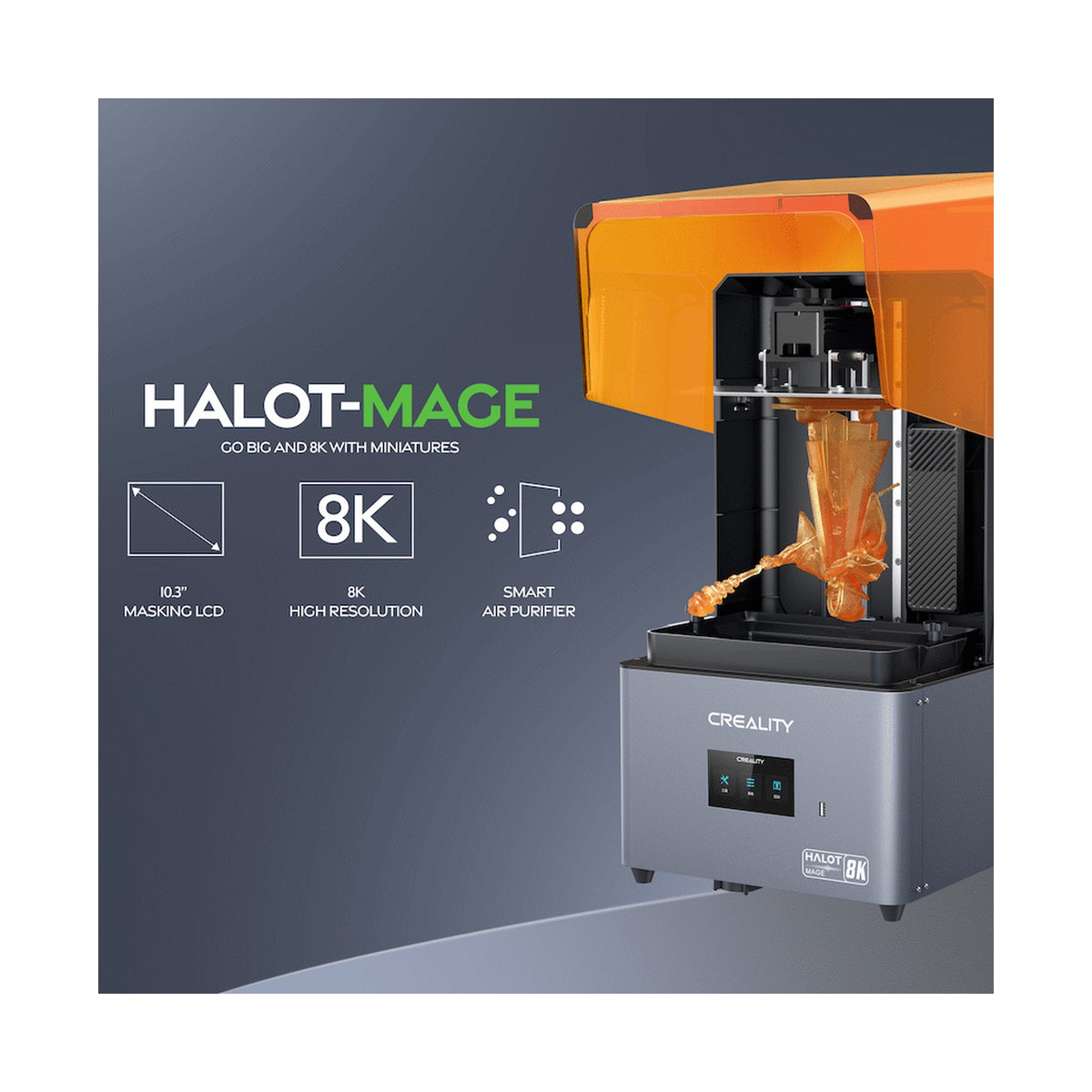 Creality Halot Mage 8K Resin 3D Printer 228x128x230