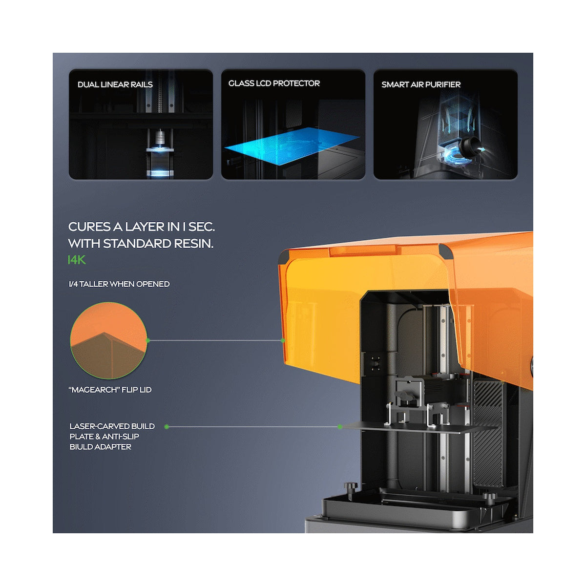 Creality Halot Mage S Resin 3D Printer 223x126x230