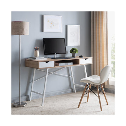 Everfurn Rain Work Desk - Study Desk with Two Drawers, Steel Frame, Adjustable Feet