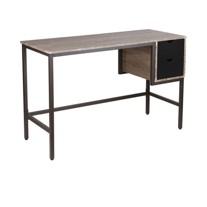 Everfurn Rampart Office Desk with Two Drawers, Powder-Coated Steel, Adjustable Feet