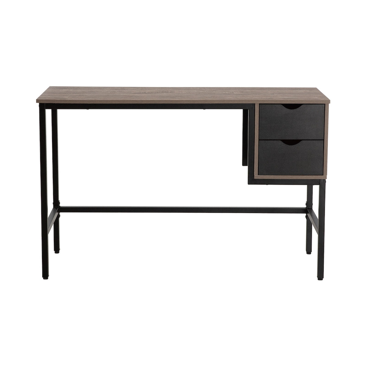 Everfurn Rampart Office Desk with Two Drawers, Powder-Coated Steel, Adjustable Feet