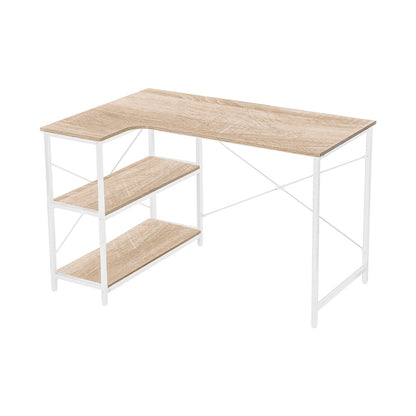 Everfurn Anthony Work Desk - Light Oak and White Frame