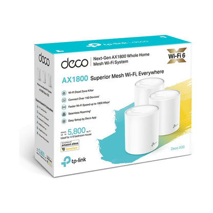TP-Link Deco X20 (3-Pack) AX1800 Whole-Home Mesh Wi-Fi 6 System
