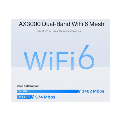 TP-Link Deco X50-Outdoor AX3000 Outdoor/Indoor Mesh Wi-Fi 6 Unit