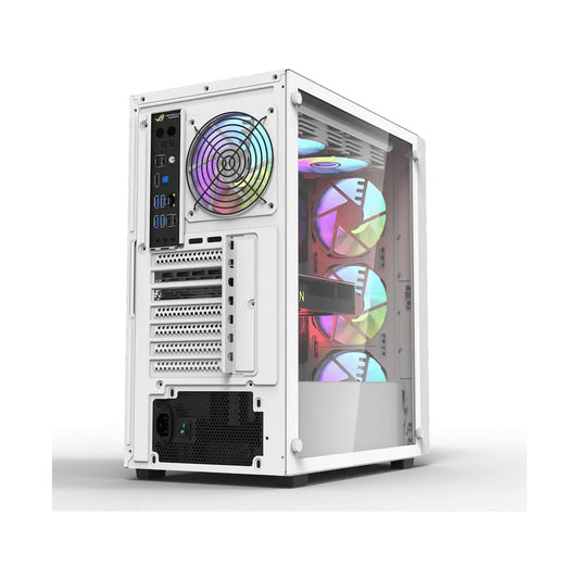 darkFlash Computer Case DK260 Air White (with 4 ARGB Fans)