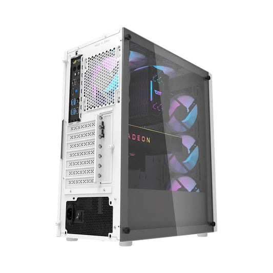 darkFlash Computer Case DK351 - White (with 4 ARGB Fans)
