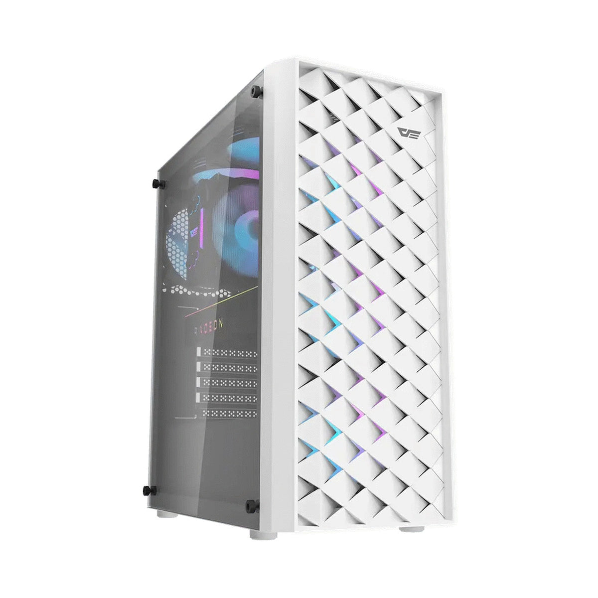 darkFlash Computer Case DK351 - White (with 4 ARGB Fans)