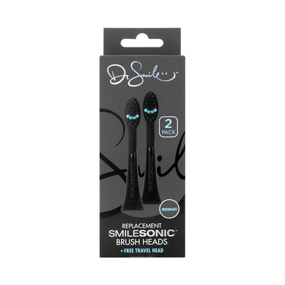 2 Replacement toothbrush heads - Black