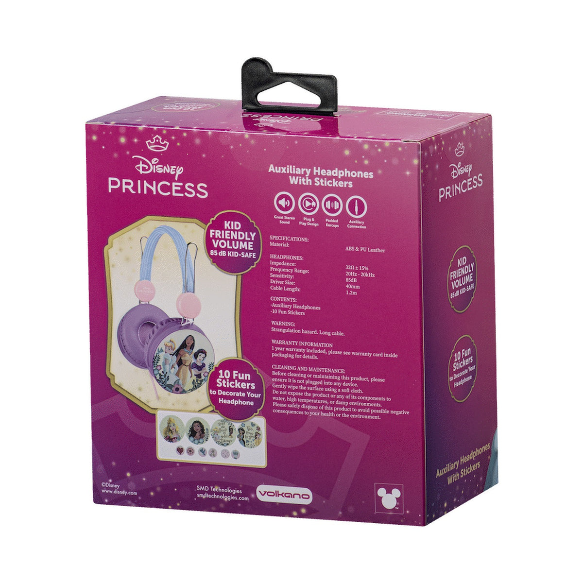 Disney Princess Auxiliary Headphone with Stickers