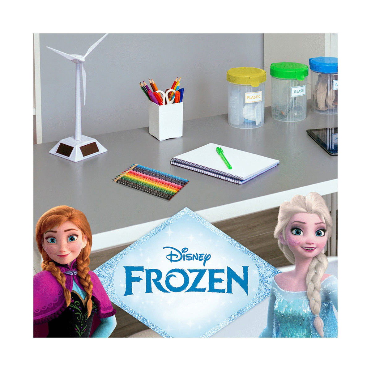Frozen 12 Colour Pencils Triangular - Multi