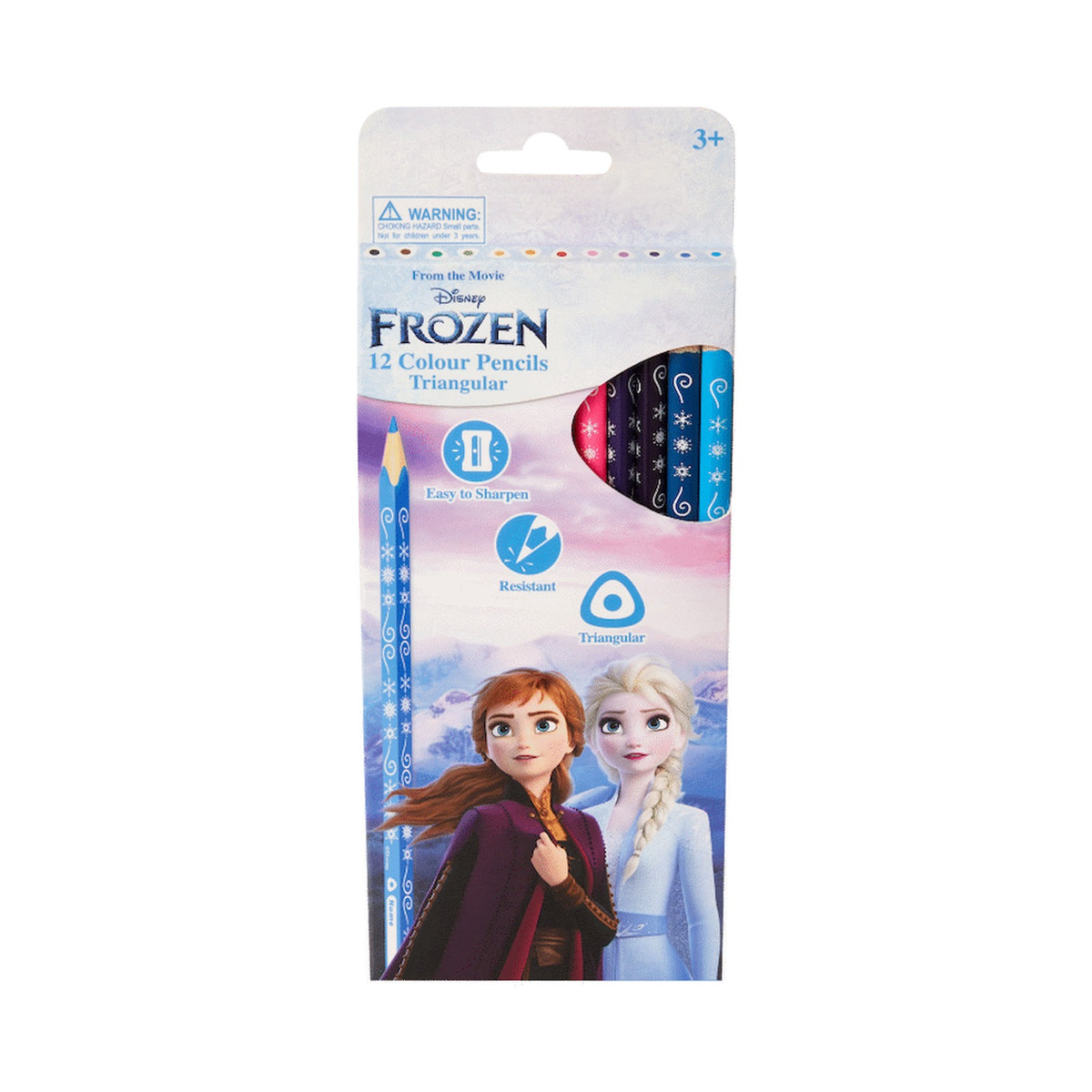 Frozen 12 Colour Pencils Triangular - Multi