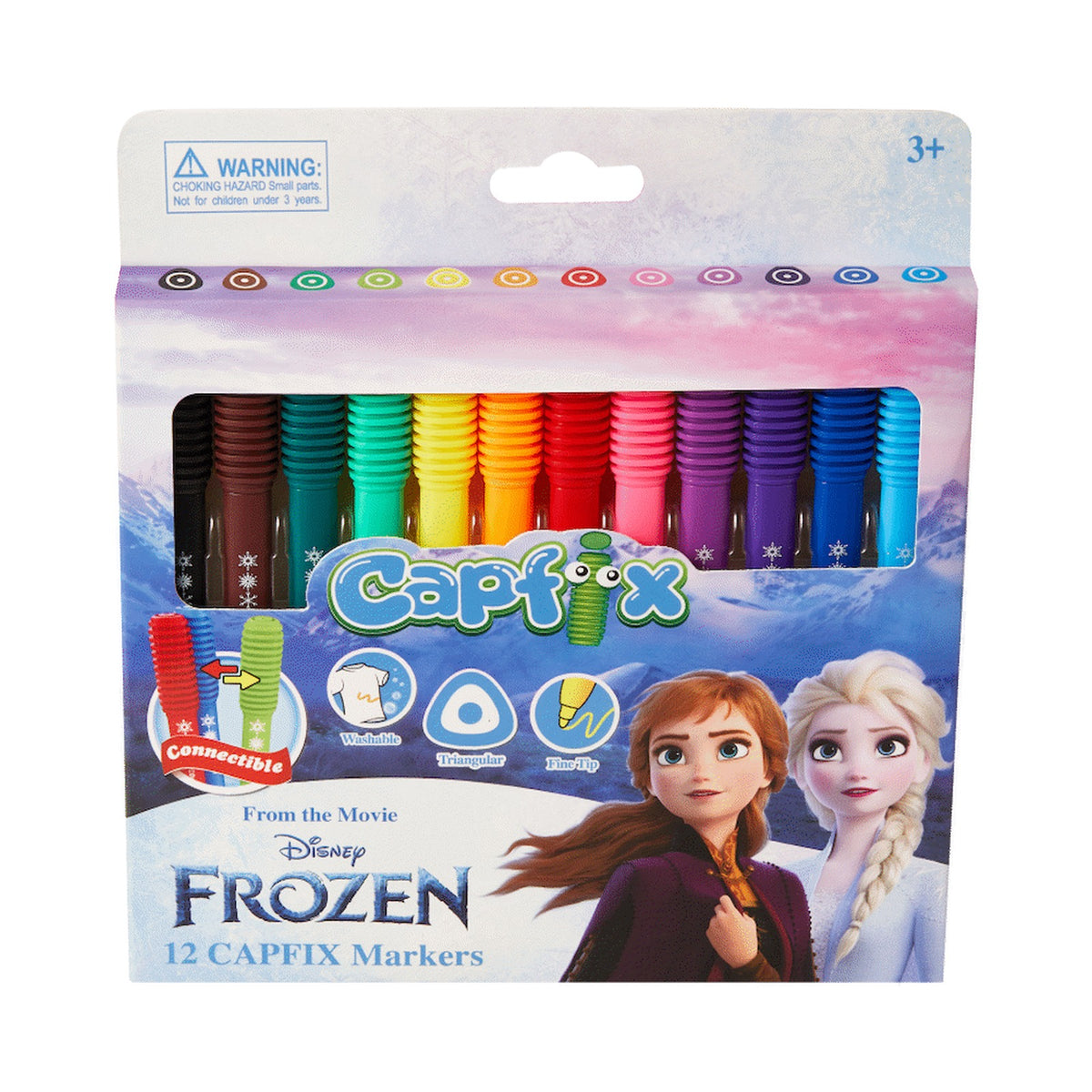 Frozen 12 Capfix Connectable Fibre Markers - Multi