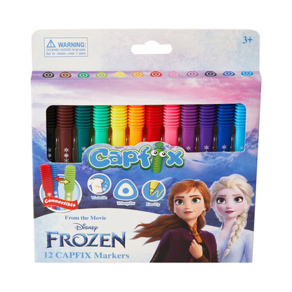 Frozen 12 Capfix Connectable Fibre Markers - Multi