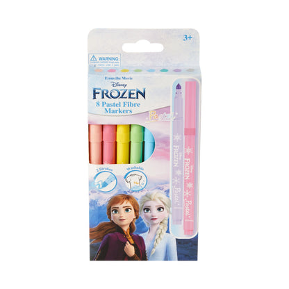 Frozen 8 Pastel Colour Fibre Markers Multi