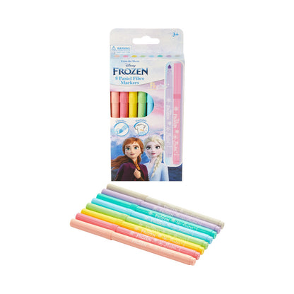 Frozen 8 Pastel Colour Fibre Markers Multi