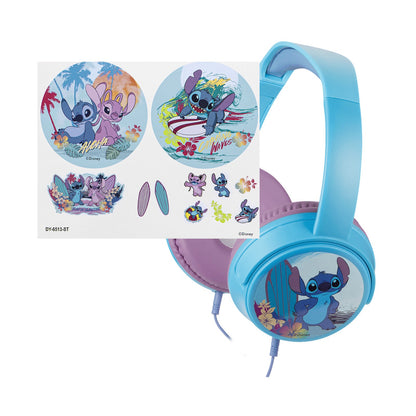Disney Stitch Wired Headphones with 11 Stickers