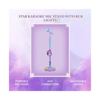 Disney Frozen Auxiliary Star Karaoke Microphone Stand with Colourful Lights