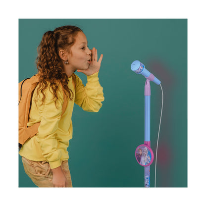 Disney Frozen Auxiliary Star Karaoke Microphone Stand with Colourful Lights