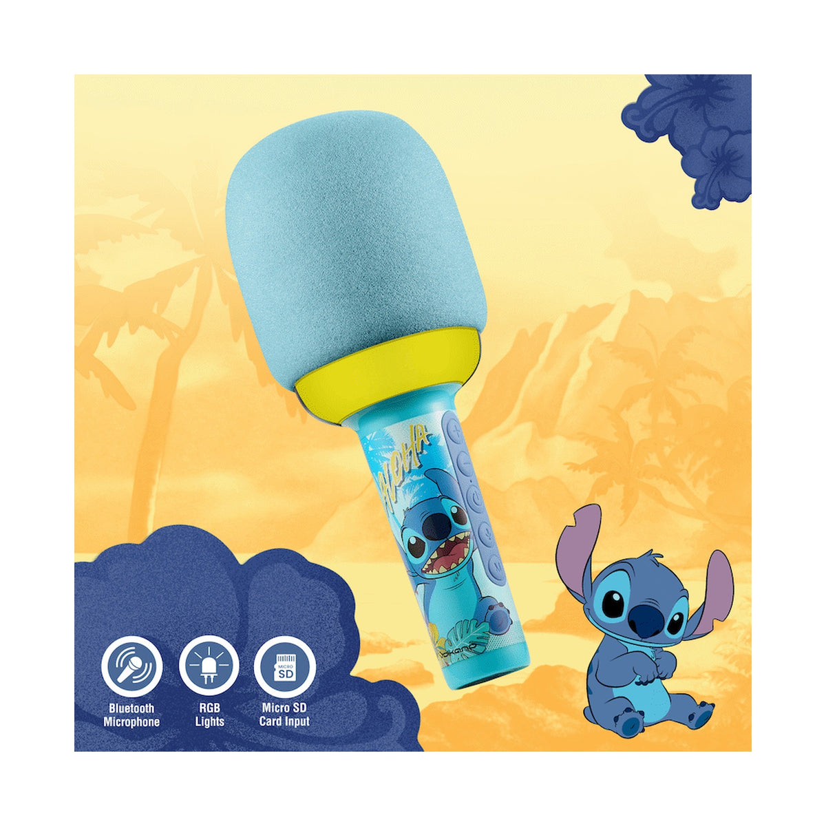 Disney Stitch Bluetooth Dome Microphone with RGB Lights