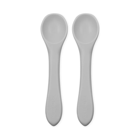 Echo Baby Silicone Feeding Spoons 2-Pack - Stone