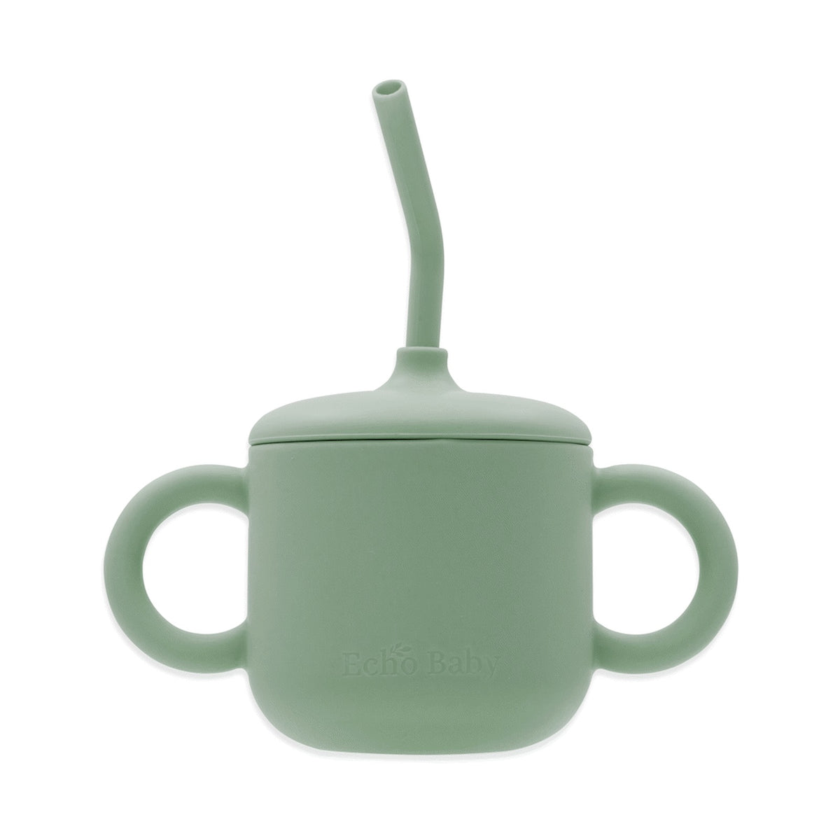 Echo Baby Silicone Training Cup with Straw - Sage
