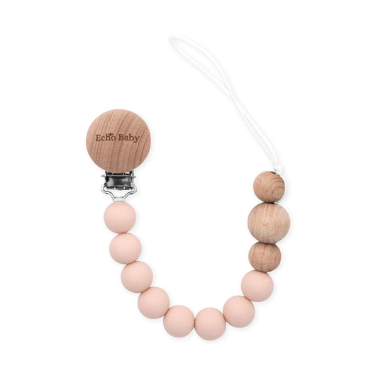 Echo Baby Silicone Dummy Clip - Rose