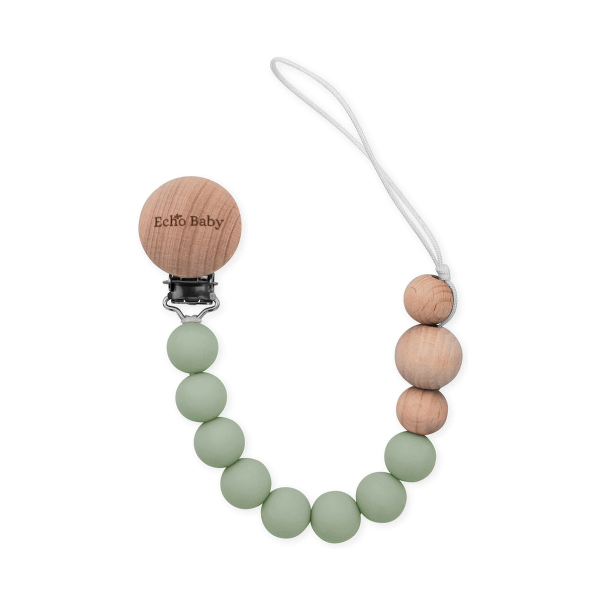 Echo Baby Silicone Dummy Clip - Sage