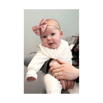 Echo Baby Bow Headbands - Set of 3 (Bone, white, pink)