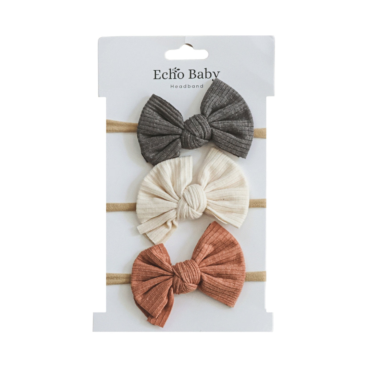 Echo Baby Bow Headbands - Set of 3 (Pebble, Amber, Stone)